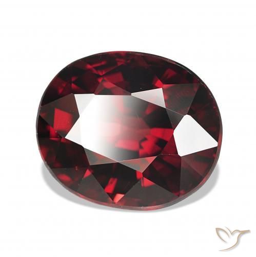 Grenat Rhodolite Rouge foncé naturelle ovale, 4.14 ct, VVS