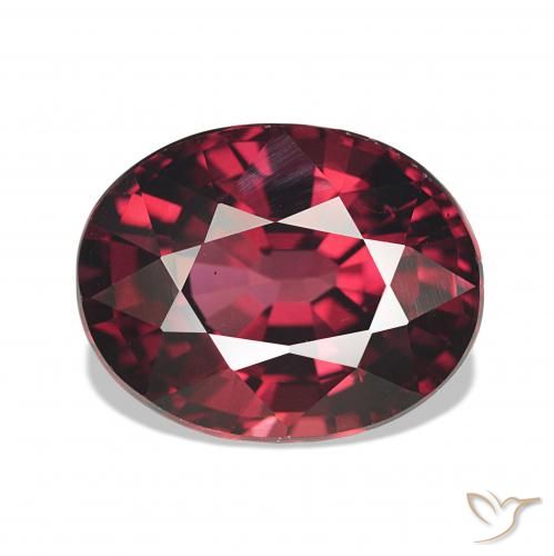 Grenat Rhodolite Rouge foncé naturelle ovale, 4.30 ct, VS