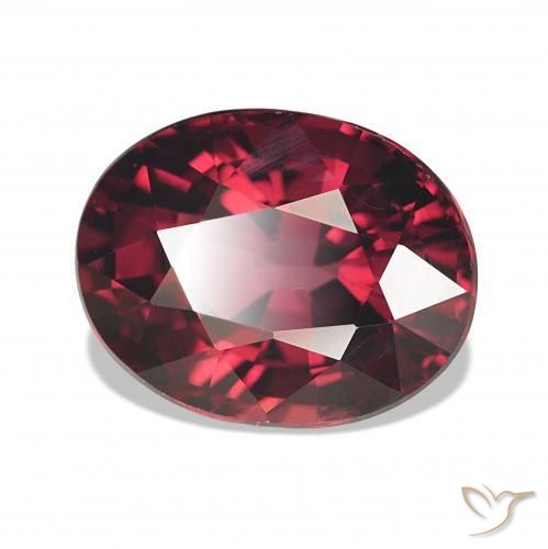 Grenat Rhodolite Rouge foncé naturelle ovale, 4.30 ct, VS