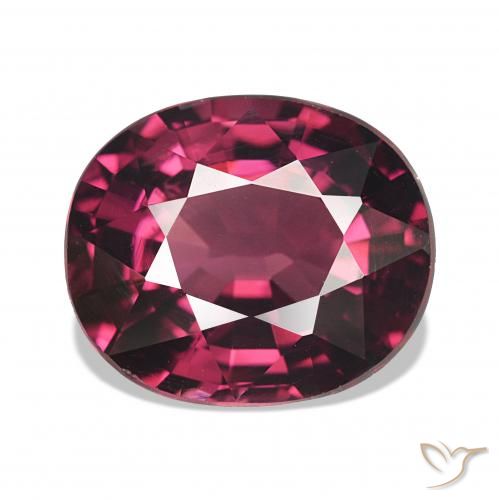 Grenat Rhodolite Rouge foncé naturelle ovale, 4.18 ct, VS