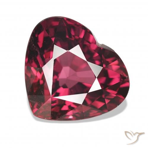 Grenat Rhodolite Rouge framboises naturelle Cœur, 4.31 ct, VS