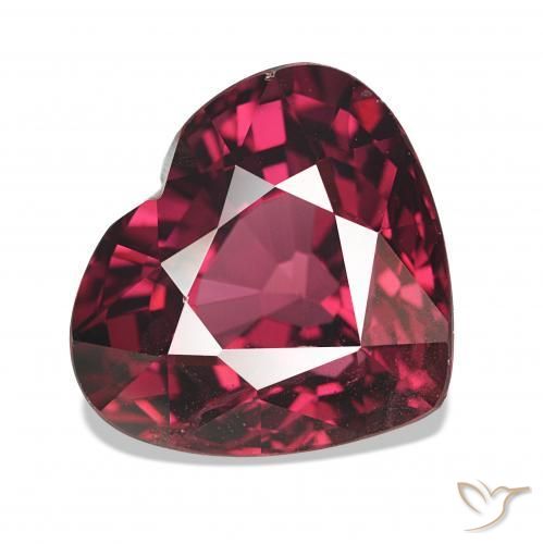 Grenat Rhodolite Rouge framboises naturelle Cœur, 4.31 ct, VS