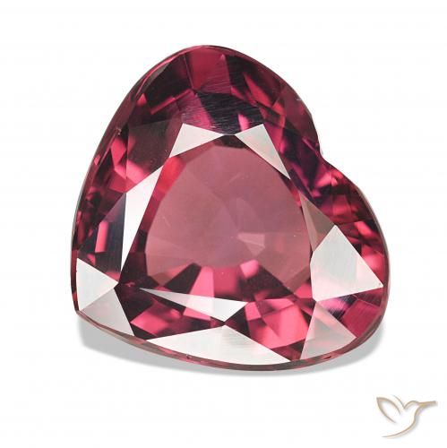 Grenat Rhodolite Rouge foncé naturelle Cœur, 4.64 ct, VVS-VS