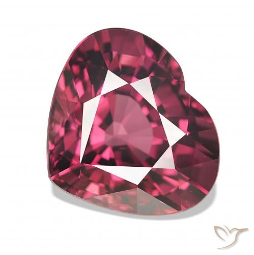 Grenat Rhodolite Rouge foncé naturelle Cœur, 4.17 ct, VVS-VS