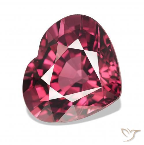 Grenat Rhodolite Rouge foncé naturelle Cœur, 4.17 ct, VVS-VS