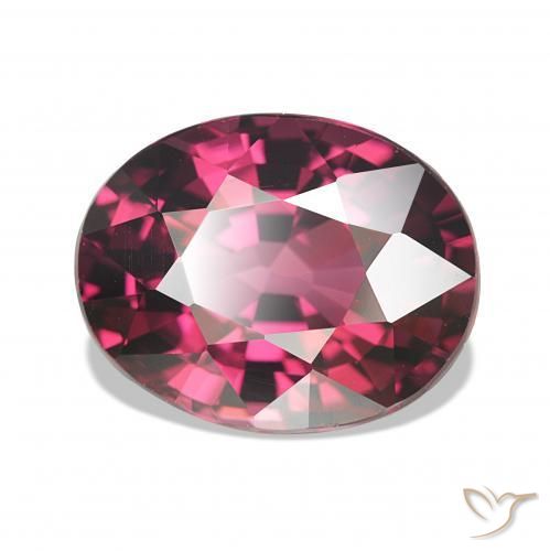 Grenat Rhodolite Rouge framboises naturelle ovale, 4.26 ct, VVS