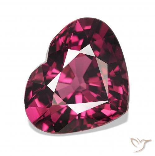 Grenat Rhodolite Pourpre-Rouge naturelle Cœur, 4.53 ct, VVS