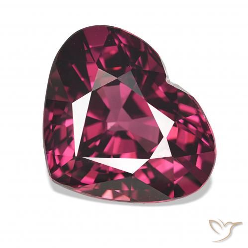 Grenat Rhodolite Pourpre-Rouge naturelle Cœur, 4.53 ct, VVS