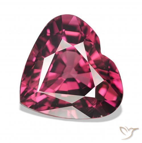 Grenat Rhodolite Violet rougeâtre naturelle Cœur, 4.51 ct, VVS