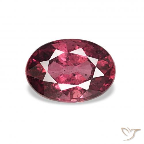 Grenat Rhodolite Medium Dark-Red naturelle ovale, 1.04 ct, VS