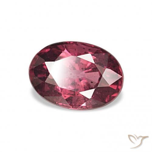 Grenat Rhodolite Medium Dark-Red naturelle ovale, 1.04 ct, VS