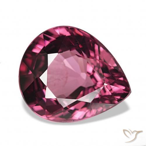 Grenat Rhodolite Rouge Rapberry naturelle En forme de poire, 4.06 ct, VS