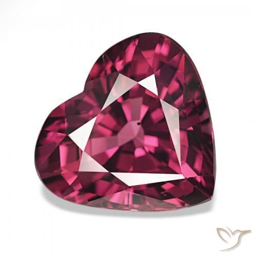 Grenat Rhodolite Pourpre foncé naturelle Cœur, 4.57 ct, VS
