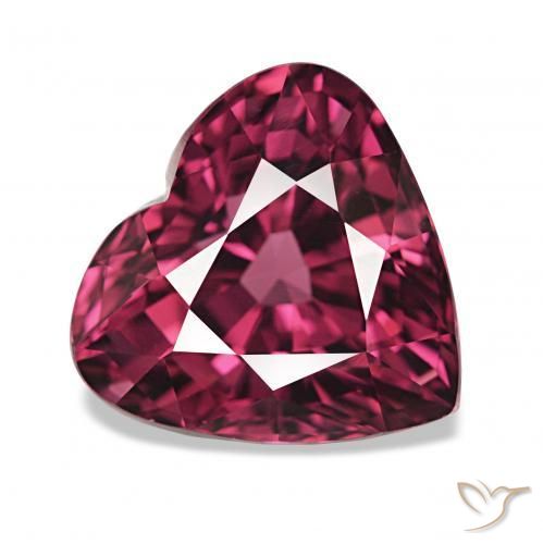 Grenat Rhodolite Pourpre foncé naturelle Cœur, 4.24 ct, VS