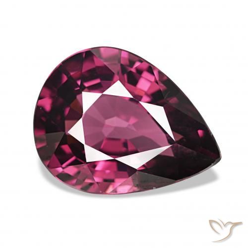 Grenat Rhodolite Medium Dark-Purple naturelle En forme de poire, 4.29 ct, VS