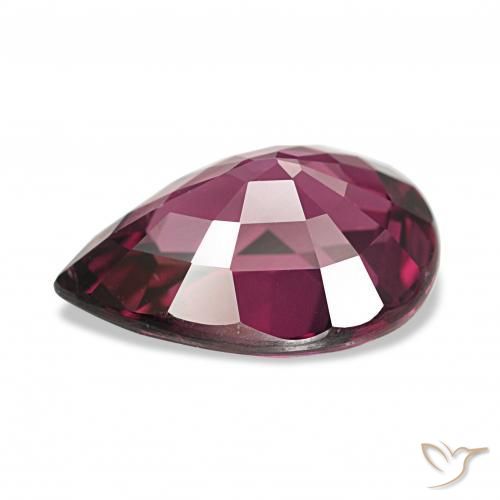 Grenat Rhodolite Medium Dark-Purple naturelle En forme de poire, 4.29 ct, VS