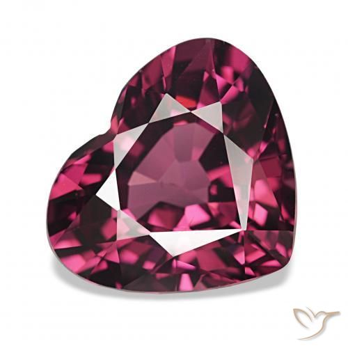 Grenat Rhodolite Violet foncé naturelle Cœur, 4.22 ct, VS