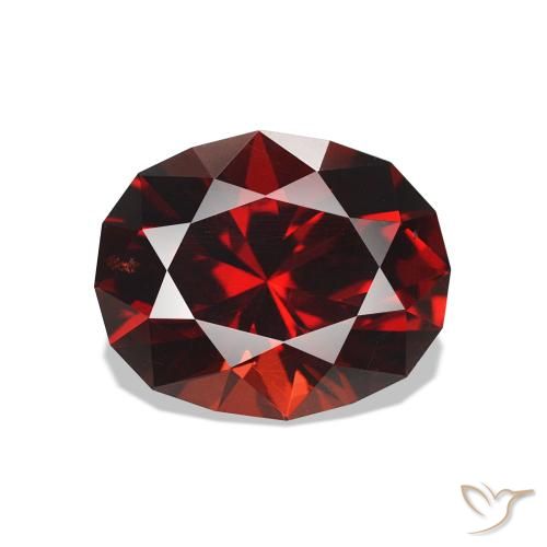 Grenat Rhodolite Rouge foncé naturelle ovale, 2.06 ct, VS