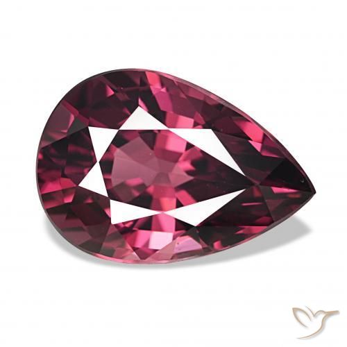 Grenat Rhodolite Rouge framboises naturelle En forme de poire, 4.40 ct, VVS