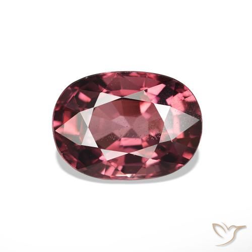 Grenat Rhodolite Medium Dark-Red naturelle ovale, 1.20 ct, VS