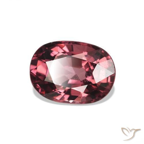 Grenat Rhodolite Medium Dark-Red naturelle ovale, 1.20 ct, VS