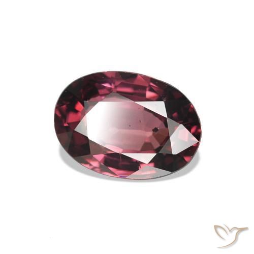 Grenat Rhodolite Rouge écarlate naturelle Coupe ovale, 1.06 ct, VS