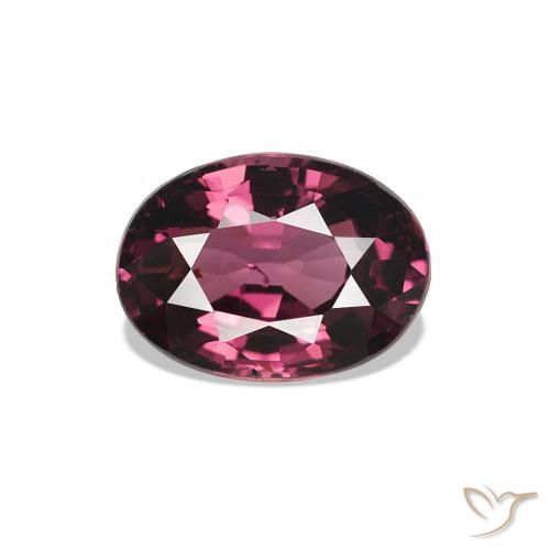 Grenat Rhodolite Violet foncé naturelle ovale, 1.02 ct, VS-SI