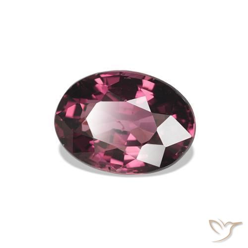 Grenat Rhodolite Violet foncé naturelle ovale, 1.02 ct, VS-SI