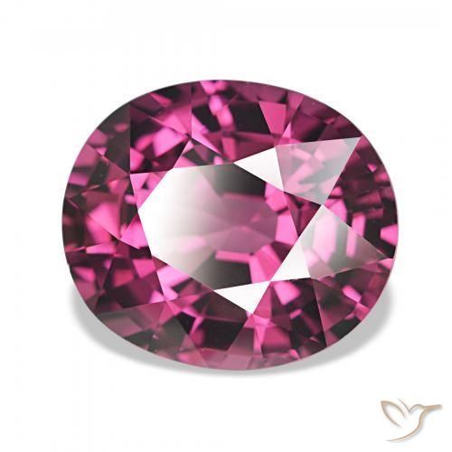 Grenat Rhodolite Pourpre moyen naturelle ovale, 4.82 ct, VVS-VS