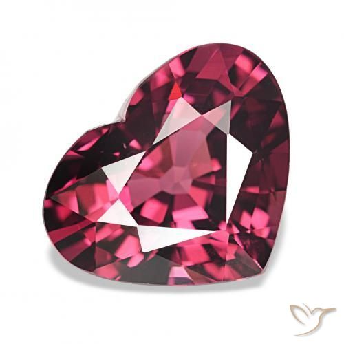 Grenat Rhodolite Pourpre-Rouge naturelle Cœur, 4.15 ct, VVS-VS