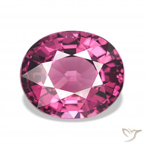 Grenat Rhodolite Pourpre moyen naturelle ovale, 4.36 ct, VVS-VS