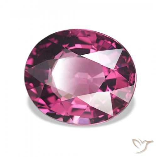 Grenat Rhodolite Pourpre moyen naturelle ovale, 4.36 ct, VVS-VS
