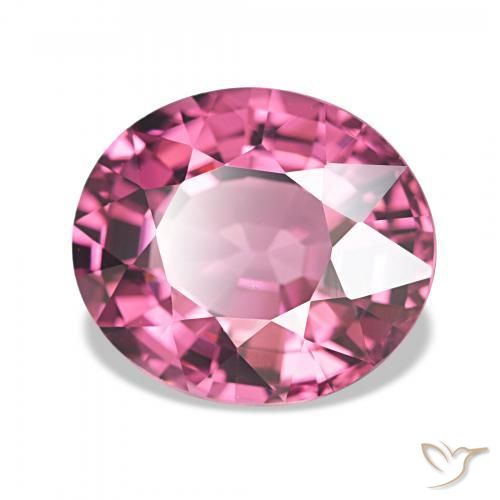 Grenat Rhodolite Violet Rosâtre naturelle ovale, 4.66 ct, VVS-VS