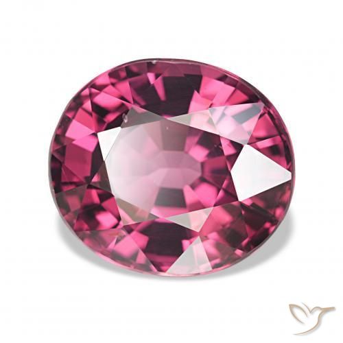 Grenat Rhodolite Violet rougeâtre naturelle ovale, 4.30 ct, VVS-VS