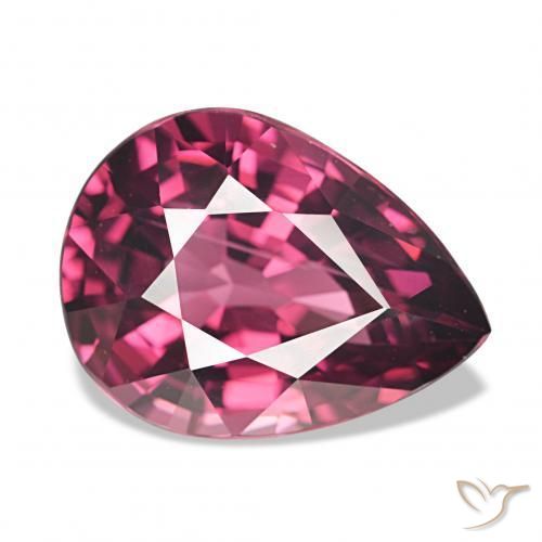 Grenat Rhodolite Magenta profond naturelle En forme de poire, 4.63 ct, VVS-VS