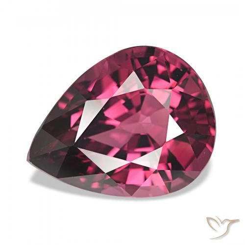 Grenat Rhodolite Pourpre moyen naturelle En forme de poire, 4.38 ct, VVS-VS