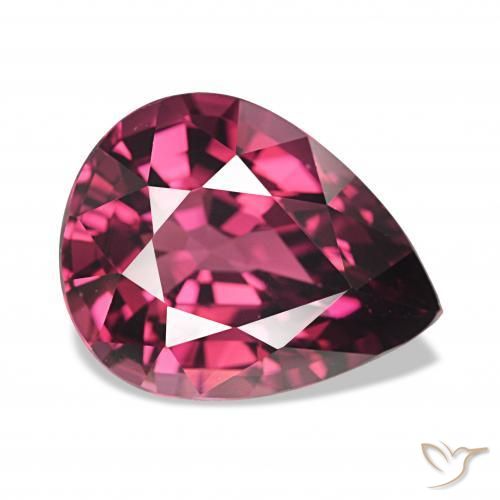 Grenat Rhodolite Pourpre moyen naturelle En forme de poire, 4.38 ct, VVS-VS