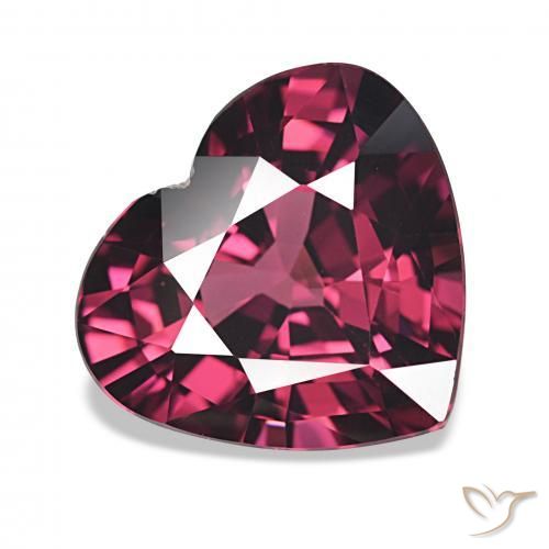 Grenat Rhodolite Violet rougeâtre naturelle Cœur, 4.03 ct, VVS-VS