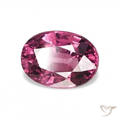 Grenat Rhodolite Pourpre intense naturelle ovale, 1.20 ct, VS