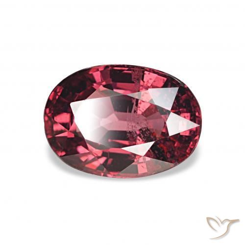 Grenat Rhodolite Rouge foncé naturelle Coupe ovale, 1.21 ct, VS