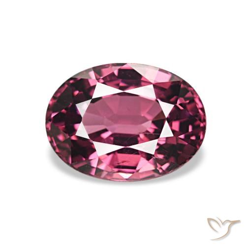 Grenat Rhodolite Rouge Rapberry naturelle ovale, 1.18 ct, VS