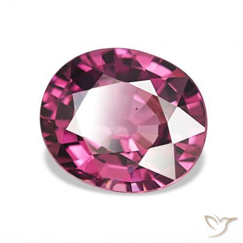 Grenat Rhodolite Pourpre moyen naturelle ovale, 2.58 ct, VVS-VS