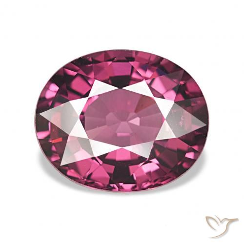 Grenat Rhodolite Rouge Rapberry naturelle ovale, 2.51 ct, VVS
