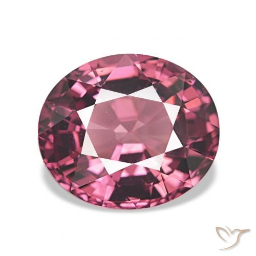 Grenat Rhodolite Violet rougeâtre naturelle ovale, 2.77 ct, VVS