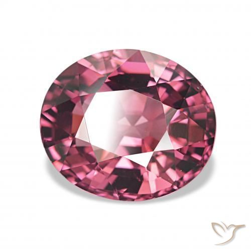 Grenat Rhodolite Violet rougeâtre naturelle ovale, 2.77 ct, VVS