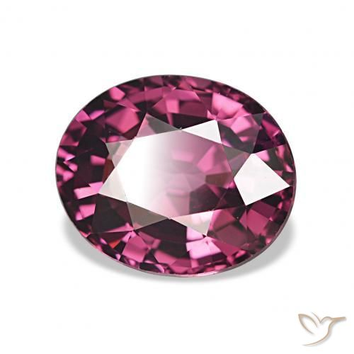 Grenat Rhodolite Pourpre intense naturelle Coupe ovale, 2.33 ct, VVS
