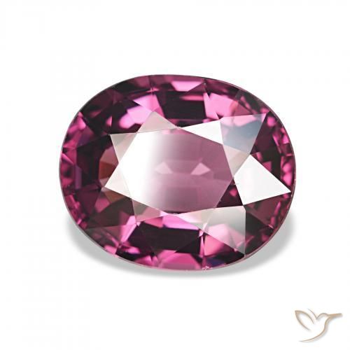 Grenat Rhodolite Pourpre vif naturelle Coupe ovale, 2.20 ct, VVS