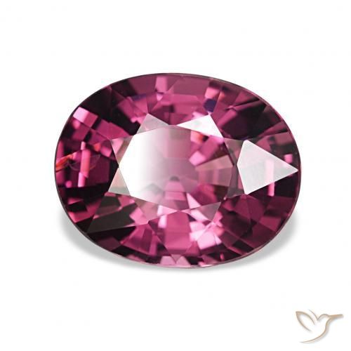 Grenat Rhodolite Pourpre intense naturelle ovale, 2.15 ct, VVS