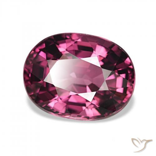 Grenat Rhodolite Pourpre foncé naturelle ovale, 2.60 ct, VVS