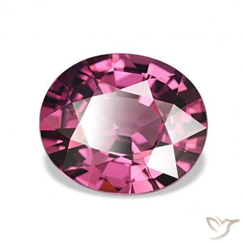 Grenat Rhodolite Rouge Rapberry naturelle ovale, 2.16 ct, VVS